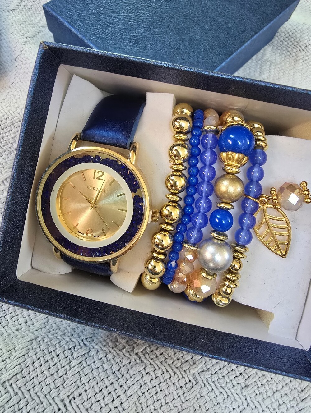 Womens Strada Elegant Blue and Gold Women's Watch - Picture 9 of 9